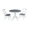 International Concepts Round 36 in Rd Top Pedestal Table, 2 X-Back Chairs, White/Heather Gray, 36 in W, 36 in L, 29.1 in H K05-36RT-C613-2 - alternate 1